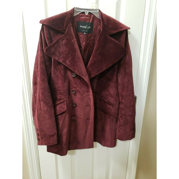 Pasha & Jo of New York Maroon Velvet Jacket Womens Sz 6, wide lapels, Beautiul! - Picture 12 of 12